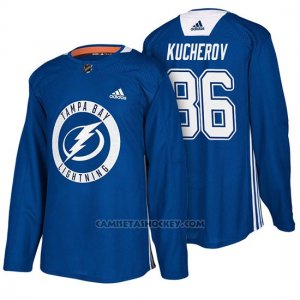 Camiseta Tampa Bay Lightning Nikita Kucherov New Season Practice Azul