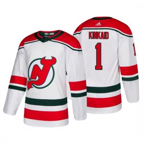 Camiseta New Jersey Devils Keith Kinkaid Alternato Adidas Autentico Blanco