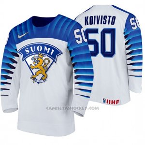 Camiseta Hockey Finlandia Miika Koivisto Home 2020 IIHF World Championship Blanco