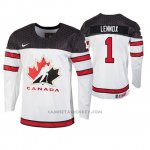 Camiseta Hockey Canada Tristan Lennox 2019 Hlinka Gretzky Cup Blanco