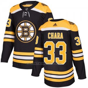 Camiseta Hockey Hombre Boston Bruins 33 Zdeno Chara Negro Home Autentico Stitched