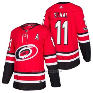 Camiseta Hockey Hombre Autentico Carolina Hurricanes 11 Jordan Staal Home 2018 Rojo