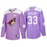 Camiseta Arizona Coyotes Alex Goligoski Hockey Fights Cancer Violeta