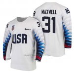 Camiseta USA Team Hockey 2018 Olympic Brandon Maxwell 2018 Olympic Blanco