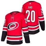 Camiseta Hockey Hombre Autentico Carolina Hurricanes 20 Sebastian Aho Home 2018 Rojo