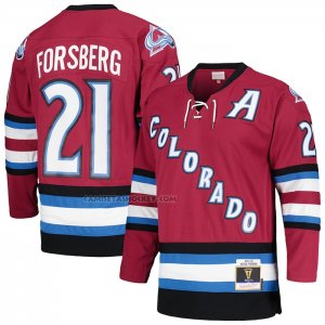 Camiseta Hockey Colorado Avalanche Peter Forsberg Mitchell & Ness 2001-02 Alterno Captain Blue Line Rojo