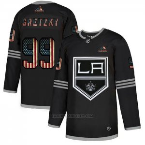 Camiseta Hockey Los Angeles Kings Wayne Gretzky 2020 USA Flag Negro