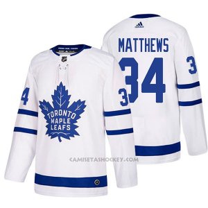 Camiseta Hockey Hombre Toronto Maple Leafs 34 Auston Matthews Away 2017-2018 Blanco