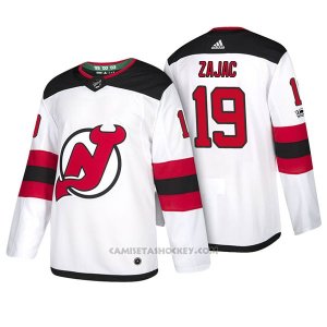 Camiseta Hockey Hombre New Jersey Devils 19 Travis Zajac 2018 Blanco