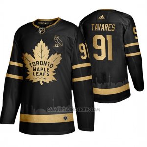 Camiseta Hockey Toronto Maple Leafs John Tavares Black Maple Leafs X OVO Golden Limited Edition Negro