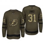 Camiseta San Jose Sharks 31 Martin Jones Camo Salute To Service