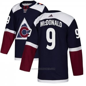 Camiseta Hockey Colorado Avalanche 9 Lanny Mcdonald Alterno Autentico Azul