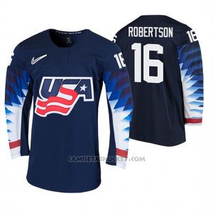 Camiseta Hockey USA Nick Robertson 2020 IIHF World Junior Championship Negro