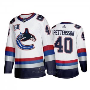 Camiseta Hockey Vancouver Canucks Elias Pettersson Throwback 2000's Night Blanco