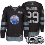 Camiseta Hockey Hombre Edmonton Oilers 29 Leon Draisaitl 2017 Centennial Limited Negro
