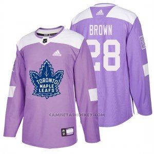 Camiseta Toronto Maple Leafs Connor Brown Hockey Fights Cancer Violeta