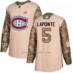 Camiseta Hockey Hombre Montreal Canadiens 5 Guy Lapointe Camo Autentico 2017 Veterans Day Stitched