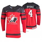 Camiseta Hockey Canada Jamie Drysdale 2019 Hlinka Gretzky Cup Rojo