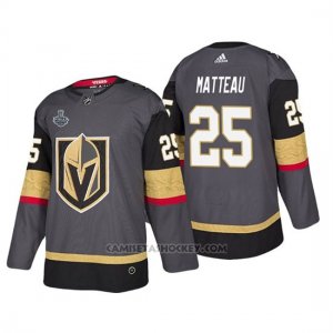 Camiseta Golden Knights Stefan Matteau Bound Patch 2018 Stanley Cup Final Gris