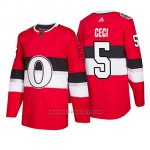 Camiseta Ottawa Senators Cody Ceci Nhl100 Classic Rojo