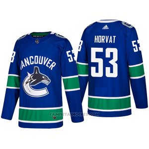 Camiseta Hockey Hombre Vancouver Canucks 53 Bo Horvat Home Premier 2017-2018 Azul