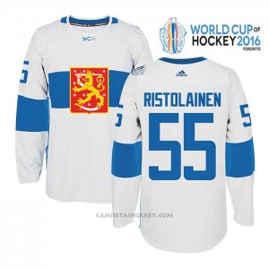 Camiseta Hockey Finlandia Rasmus Ristolainen 55 Premier 2016 World Cup Blanco