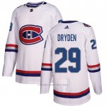 Camiseta Hockey Montreal Canadiens 29 Ken Dryden Autentico 2017 100 Classic Blanco
