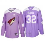 Camiseta Arizona Coyotes Antti Raanta Hockey Fights Cancer Violeta