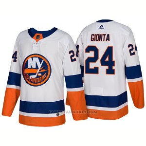 Camiseta Hockey Hombre New York Islanders 24 Stephen Gionta New Outfitted 2018 Blanco