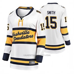 Camiseta Hockey Mujer Nashville Predators Craig Smith Breakaway Jugador 2020 Winter Classic Blanco