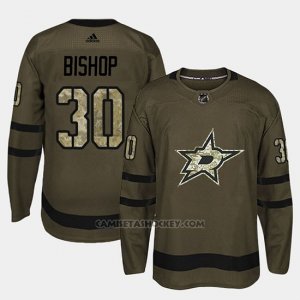 Camiseta Dallas Stars Ben Bishop Camo Salute To Service