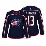 Camiseta Hockey Mujer Columbus Blue Jackets 13 Cam Atkinson Azul Autentico Jugador