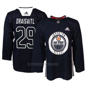Camiseta Edmonton Oilers Leon Draisaitl New Season Practice Azul