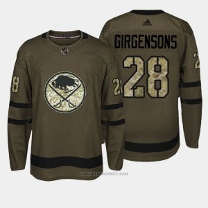 Camiseta Hockey Hombre Buffalo Sabres 28 Zemgus Girgensons Verde Salute To Service