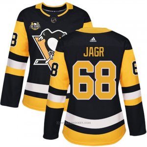 Camiseta Hockey Mujer Pittsburgh Penguins 68 Jaromir Jagr Negro 50 Anniversary Home Premier