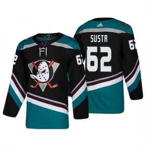 Camiseta Anaheim Ducks Andrej Sustr Alternato 25th Aniversario Adidas Autentico Negro Third