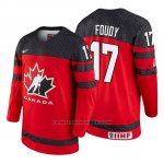 Camiseta Canada Team Liam Foudy 2018 Iihf World Championship Jugador Rojo