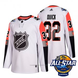 Camiseta Hockey Hombre Los Angeles Kings 32 Jonathan Quick Blanco 2018 All Star Autentico