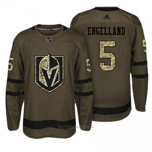 Camiseta Hockey Hombre Vegas Golden Knights 5 Deryk Engelland Verde Camo