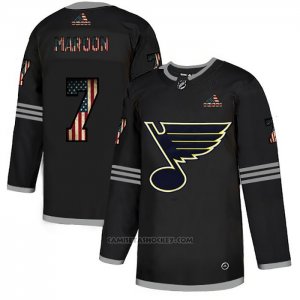 Camiseta Hockey St. Louis Blues Maroon2020 USA Flag Negro