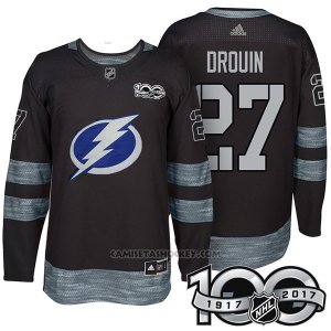 Camiseta Hockey Hombre Tampa Bay Lightning 27 Jonathan Drouin 2017 Centennial Limited Negro