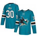 Camiseta San Jose Sharks Aaron Dell Teal Autentico Home