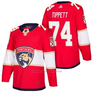 Camiseta Hockey Hombre Autentico Florida Panthers 74 Owen Tippett Home 2018 Rojo