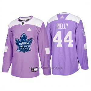 Camiseta Toronto Maple Leafs Morgan Rielly Hockey Fights Cancer Violeta