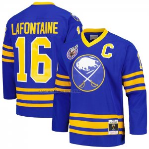 Camiseta Hockey Buffalo Sabres Pat LaFontaine Mitchell & Ness 1992-93 Captain Patch Blue Line Azul