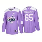 Camiseta Hockey Hombre Autentico Washington Capitals 65 Andre Burakovsky Hockey Fights Cancer 2018 Violeta