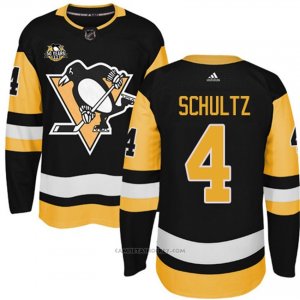 Camiseta Hockey Hombre Pittsburgh Penguins 4 Justin Schultz Negro 50 Anniversary Home Premier