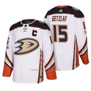 Camiseta Hockey Hombre Anaheim Ducks Ryan Getzlaf 15 2018 New Season Team Road Blanco