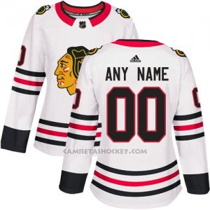 Camiseta Hockey Mujer Chicago Blackhawks Segunda Personalizada Blanco