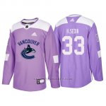 Camiseta Vancouver Canucks Henrik Sedin Hockey Fights Cancer Violeta